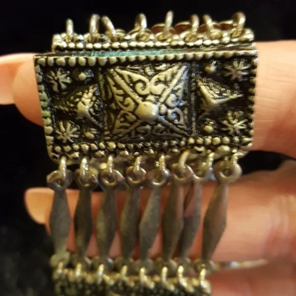 Vintage Taxco Mexico Sterling Silver925 A Wide Multi-Row Panel Link Bracelet - Picture 3 of 16